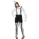 dressforfun 901034 Frauenkostüm Clown, Damen Pantomime Kostüm, sechsteilige Harlekin Verkleidung,...