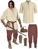 Geplaimir Herren Mittelalter Kostüm Hemd Viking Renaissance Viktorian Piraten Steampunk Cosplay...