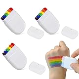 XPEX 3 Stück Regenbogen Schminke Gesichtsfarbe,Regenbogen Schminkstift Schminkstifte,Rainbow...
