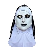 TIANHOO Gruselige Halloween Masken, Nonnen Maske Halloween Cosplay Kostüm Horror Gruselig Vollkopf...