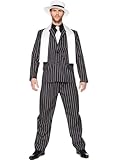 Gangster Boss Mens Fancy Dress 20s Mafia Pinstripe Anzug Erwachsene 1920er Jahre Kostüm