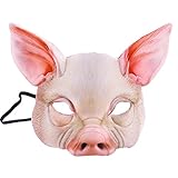 JIAHG Schwein Maske Schwein Gesichtsmaske Halloween kostüme Halloween Horror Maske halbes Gesicht...