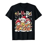 Weihnachtsoutfit Faultier Weihnachts Pyjama Faultier T-Shirt