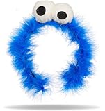Hatstar Krümelmonster Cookie Haarreif aus blauem Plüsch mit Kulleraugen, Kostüm Accessoire für...