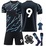 BITOWO Fussball Trikot Kinder Set mit Name Football Trikot Hosen Socks knieschoner Fußball Kostüm...