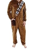 Star Wars Herren Onesie | Chewbacca Kostüm Fleece Schlafanzug | Schlafoveralls Für Manner Braun...