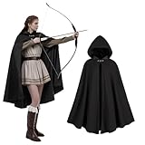 rumnigh Mittelalter Mantel mit Kapuze Samt Karneval Party Halloween Umhang Kostüm Erwachsene Unisex...