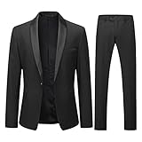 YOUTHUP Anzug Herren Anzug Slim Fit 2 Teilig Anzüge Schalkragen Herrenanzug für Hochzeit Business,...