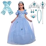 Lito Angels Cinderella Kleid mit Zubehör für Kinder Mädchen, Prinzessin Aschenputtel Kostüm...