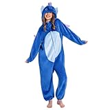 OLAOLA Onesie für Erwachsene Seepferdchen Tierkostüm Jumpsuit Damen Herren Kuschelig Einteiler...