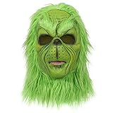Yearsahrk Grinch Maske Weihnachtliche Grüne Monster Weihnachts Grinch Kostüm Maske mit Weihnachts...