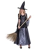 EraSpooky Damen Hexenkostüm Zauberin Hexe Kostüm Faschingskostüme Cosplay Halloween Party...