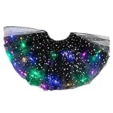 Tüllrock Damen LED Tütü Damen,Tüllrock Damen mit Bunten LED Lichtern Sterne Pailletten LED...