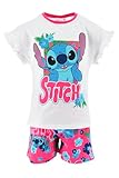 Disney Stitch T-Shirt und Shorts für Mädchen, Pyjama Baumwolle, 2 Teiliges Sommerset 'Tropical'...