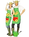 Das Kostümland Karneval Gärtnerschürze für Damen und Herren – Mit Sonnenblumen Applikationen,...