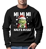 MoonWorks® Sweatshirt Herren Weihnachten Grinch Mimimi Halts Maul Spruch Weihnachtsmuffel Print...