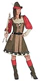 Das Kostümland Lady Marian Robin Hood Kostüm für Damen - Grün Rot - Gr. 36/38