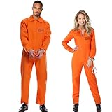 FARYODI Orangenes Häftling Kostüm für Herren,Damen - Gefängnis Kleidung,Herren Gefangener,...