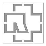 Rammstein Aufkleber 'Logo' 100x100mm silber, Offizielles Band Merchandise Sticker (freistehend)