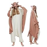 NaVarch Flughörnchen Kostüm Damen Herren Onesie Plüsch Tierkostüm Erwachsene Ganzkörper...