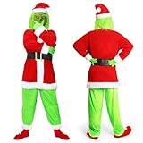 XehCaol 7 Pcs Kostüm Erwachsene Mit Maske,Grün Großes Monster Kostüm,Weihnachtsmann Nzüge...