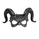 W WIDMANN MILANO Party Fashion 08483 - Maske Dämon mit Hörnern, schwarzer Engel, gruseliges...