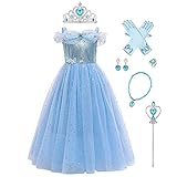 Mädchen Cinderella Kostüme Aschenputtel Prinzessin Tüll Maxikleid Halloween Fasching Karneval...