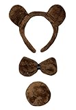 Petitebelle Braunbär Stirnband Fliege Schwanz 3-teiliges Kostüm (Einheitsgröße)