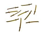 LEGO NINJAGO - 10 Katana gold (Schwerter, Säbel) für Ninja und Samurai Minifiguren