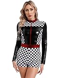 Yhong Rennfahrer Kostüm Damen Sexy Racegirl Overall Langarm Jumpsuit Boxenluder Uniform Verkleidung...