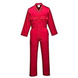 Portwest Euro-Arbeitsoverall aus Polyester-Baumwolle, Größe: S, Farbe: Rot, S999RERS