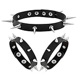 Manfnee Punk Gothic Armband Spike Niet Manschette Armreif Metall besetzt Armband Halsreif...