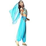 Baisdan Damen Indien Bauchtanz Kostüm Set Arabische Prinzessin Karneval Halloween Professionelles...