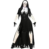 Horror Halloween Nonne Kostüm, Gruselige Kleidung Scary Gothic Kleid, Party Verkleidung Cosplay...