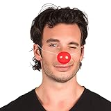 Boland 55522 - Clownsnase aus Plastik, mit Gummiband, 24 Stück, Rot, super halt, Spaßmacher,...