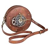 VALICLUD Umhängetasche Runde Steampunk Geldbörse Gothic Umhängetasche Kreis Punk Rock Geldbörsen...