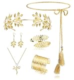 ORAZIO 7 Stück Griechische Göttin Kostüm Zubehör Set für Frauen Goldene Römische Lorbeerblatt...
