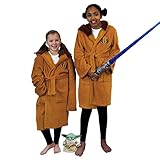 Unisex Kinder Star Wars Fleece Kapuzenmantel Jedi & Chewbacca Bademantel, Jedi, 9 - 10 Jahre