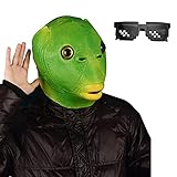 HUYIWEI 1PCS Tier Latex,Fisch Maske,Tierkopfmaske,Halloween Kostümmaske,Lustige Kopfbedeckung Adult...