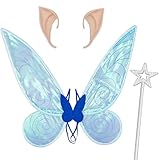 Winwild Feenflügel Erwachsene Set - Elfen Flügel Blau Flügel Damen Elfenflügel Feenflügel...
