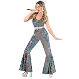 Morph Disco Outfit Damen, 70er Jahre Outfit Damen, Schlagerparty Outfit Frauen, Party Outfit 70er...