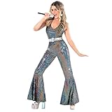 Morph Disco Outfit Damen, 70er Jahre Outfit Damen, Schlagerparty Outfit Frauen, Party Outfit 70er...