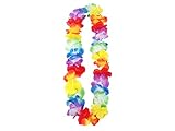 Hawaii Blumenkette 90cm bunt - Hawaiikette in Regenbogen Farben - Sommer Beach Party Tropical Deko...