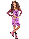 Rubies Clawdeen Klassisches Kostüm für Mädchen, Kleid und Stirnband, offizielles Monster High...