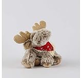 Inware 6781 - Kuscheltier Elch Carlo, liegend, grau/beige, 15 cm, Schmusetier