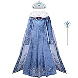 ACWOO Kostüm Mädchen,Prinzessin Kleid mit Krone und Zauberstab, Kostüm Mädchen für Hochzeit...