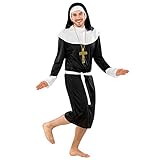 dressforfun Herrenkostüm Nonne Kloster Schwester | Weit geschnittene Robe | Nonnenkragen | inkl....