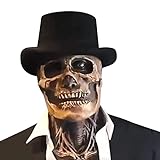 MCOSER Schädel Maske Halloween Totenkopfmasken Latex Horror Maske Weihnachtsfeier Cosplay...