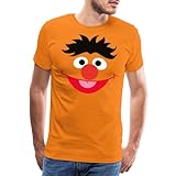 Spreadshirt Sesamstraße Ernie Kostüm Gesicht Männer Premium T-Shirt, XL, Orange