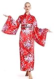 dressmeup W-0289 Kostüm Damen Frauen Karneval Geisha Japanerin Chinesin Kimono rot Kirschblüten...